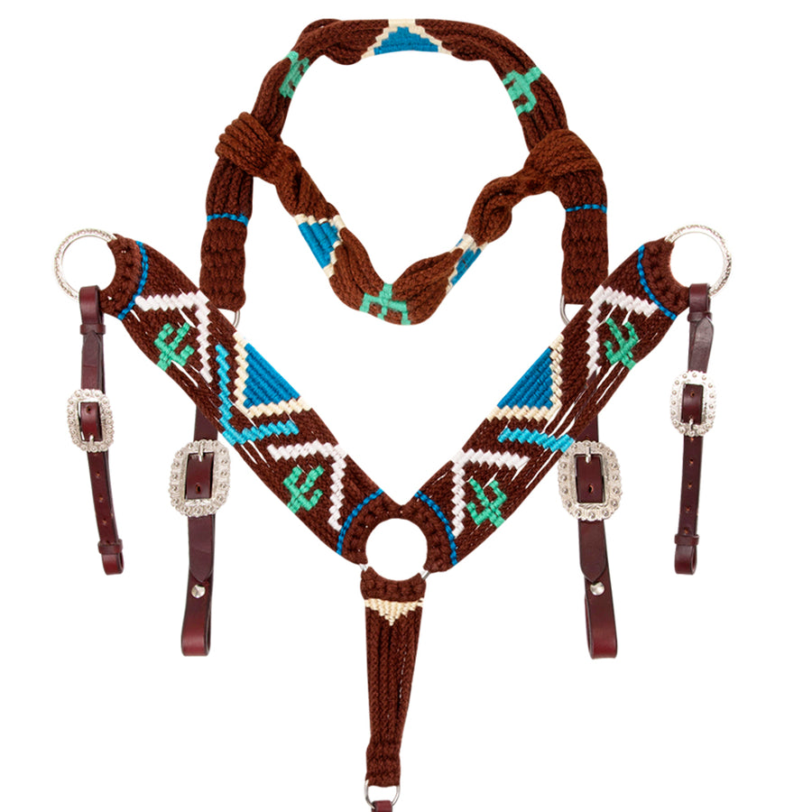 Hilason Horse 100% Wool Headstall Breast Collar Tack Woven Brown - Uhorse