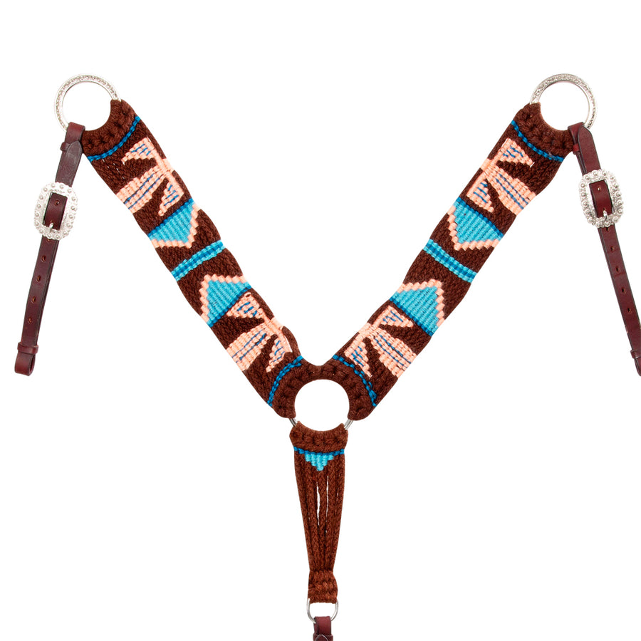 Hilason Horse 100% Wool Breast Collar Hand Woven Off White Western Tack with Leather Straps