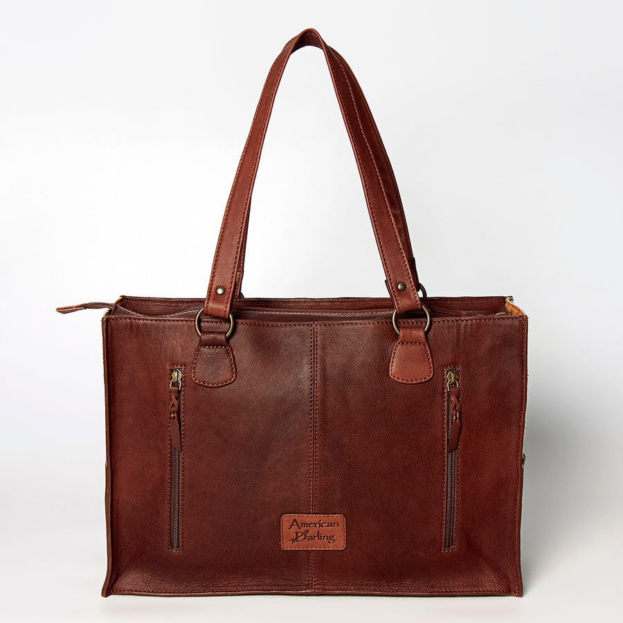 American Darling Tote Hand Tooled Hair on Genuine Leather Western Women Bag Handbag Purse | Travel Bags College Casual