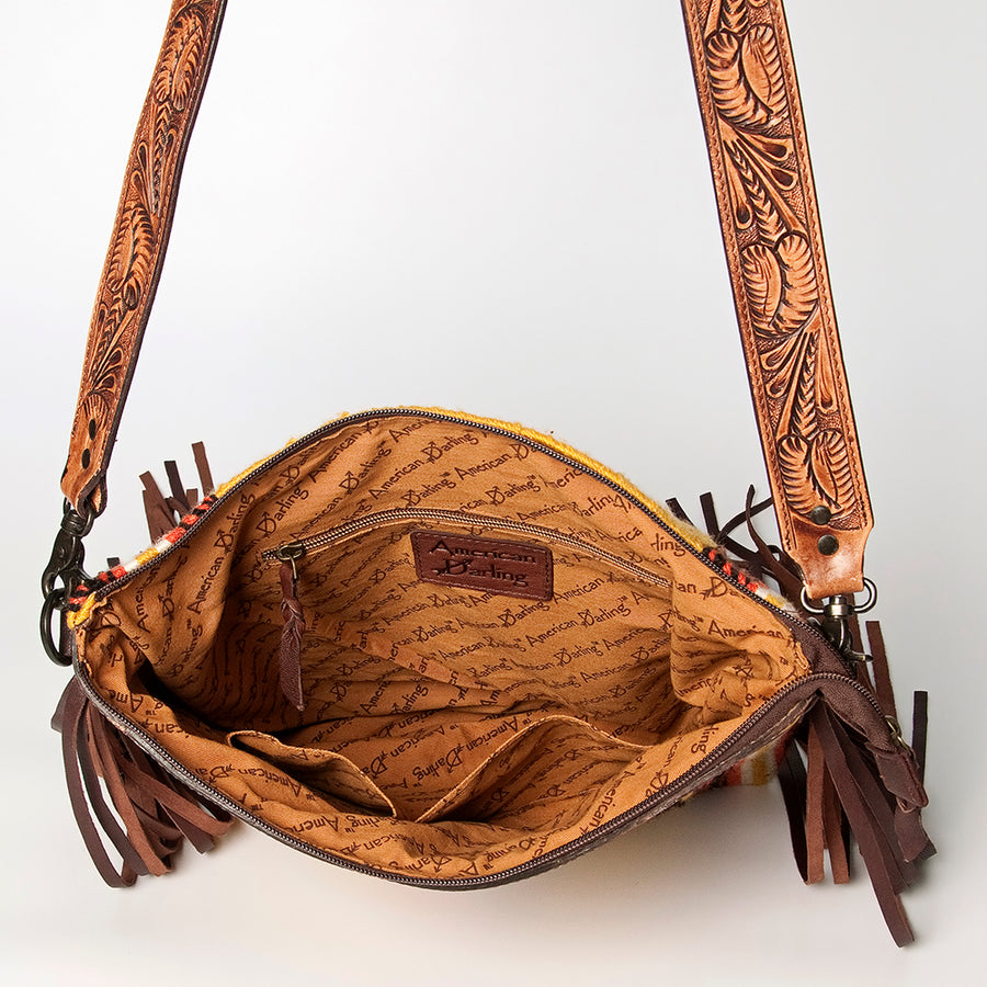 American Darling Signature Crossbody Hand Tooled Saddle Blanket Genuine Leather women bag western handbag purse