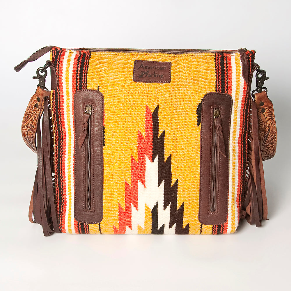 American Darling Signature Crossbody Hand Tooled Saddle Blanket Genuine Leather women bag western handbag purse