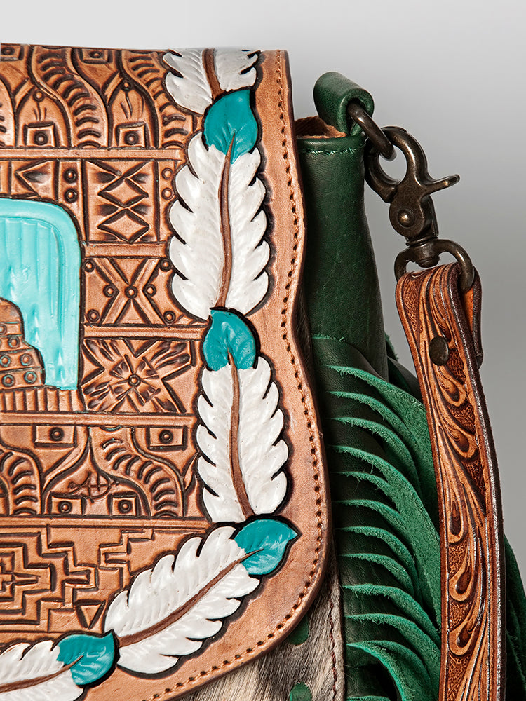 American Darling Messenger Hand Tooled Genuine Leather women bag western handbag purse