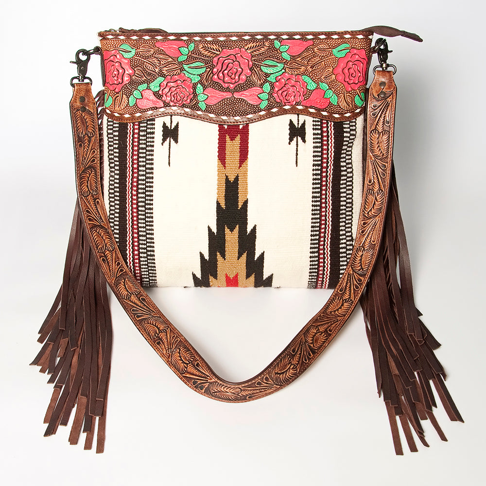 American Darling Signature Crossbody Hand Tooled Saddle Blanket Genuine Leather Western Women Bag Handbag Purse | for Cute