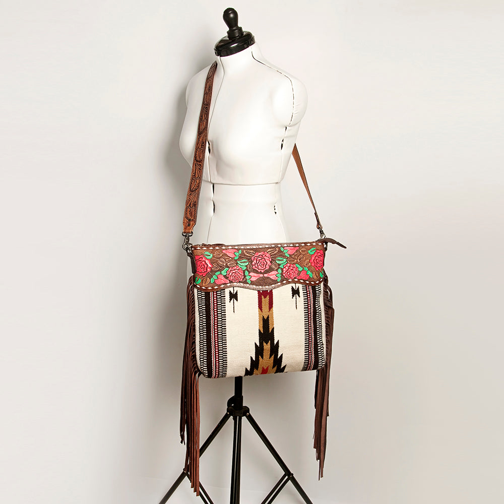 American Darling Signature Crossbody Hand Tooled Saddle Blanket Genuine Leather Western Women Bag Handbag Purse | for Cute