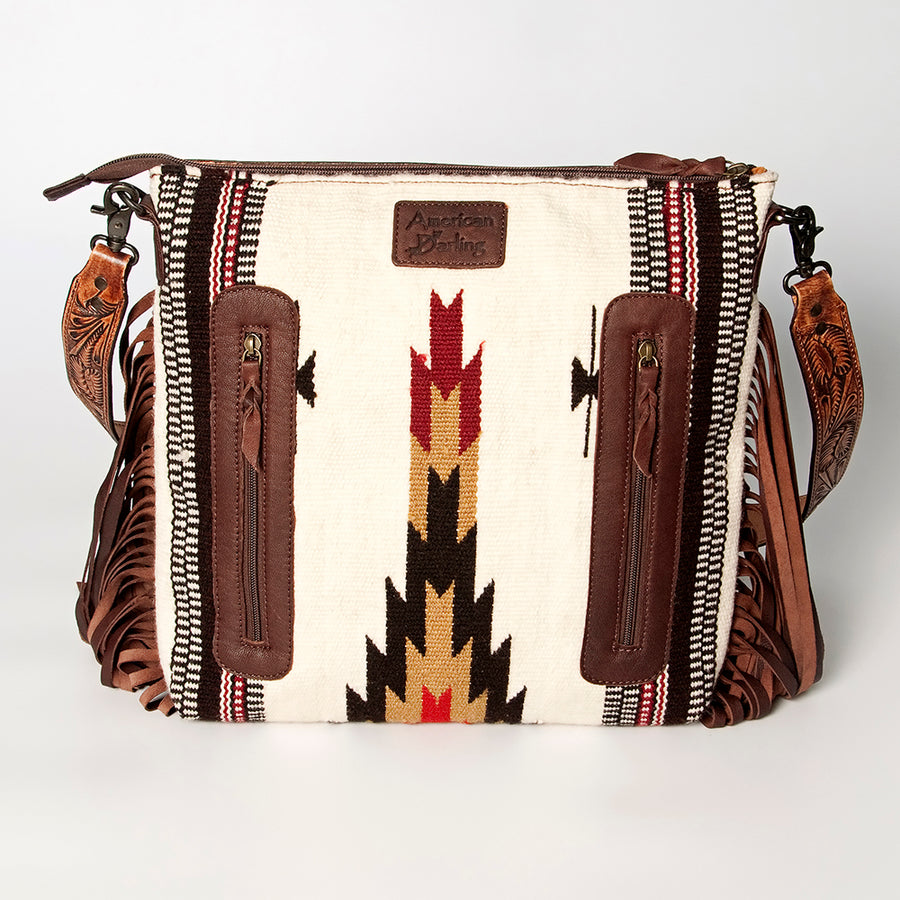 American Darling Signature Crossbody Hand Tooled Saddle Blanket Genuine Leather Western Women Bag Handbag Purse | for Cute