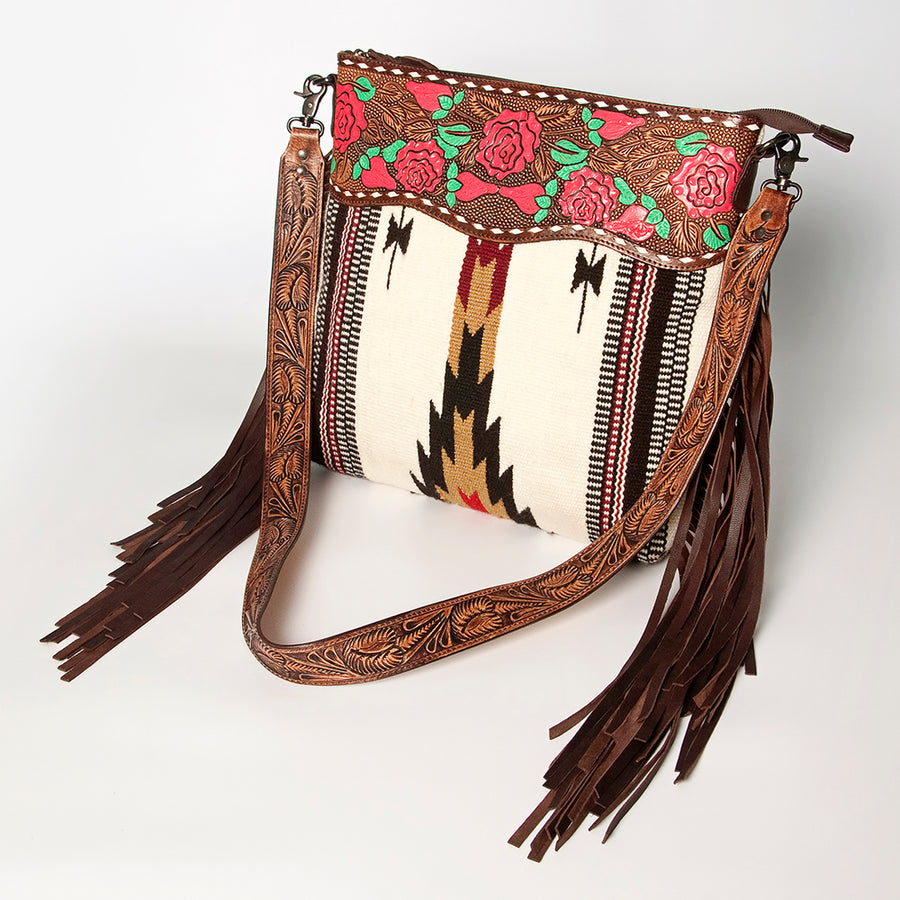 American Darling Signature Crossbody Hand Tooled Saddle Blanket Genuine Leather Western Women Bag Handbag Purse - Uhorse