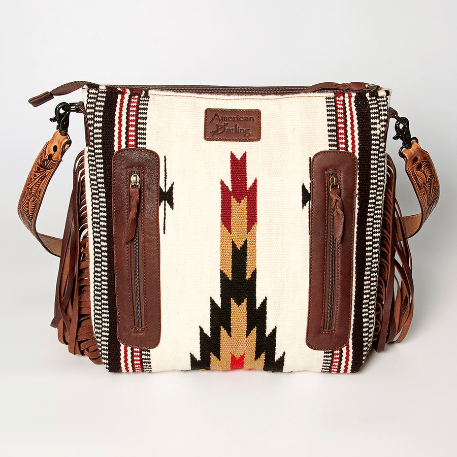 American Darling Signature Crossbody Hand Tooled Saddle Blanket Genuine Leather Western Women Bag Handbag Purse | for Cute