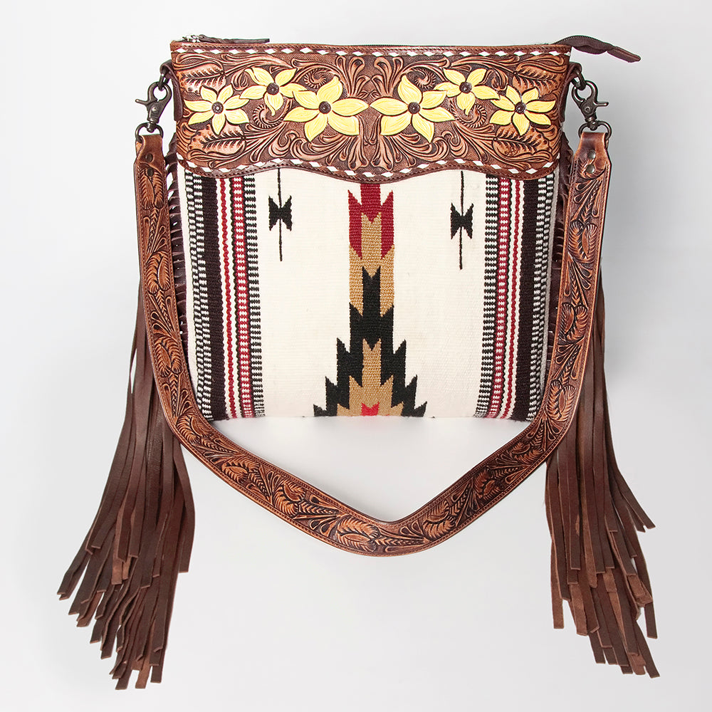 American Darling Signature Crossbody Hand Tooled Saddle Blanket Genuine Leather Western Women Bag Handbag Purse | for Cute