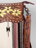American Darling Signature Crossbody Hand Tooled Saddle Blanket Genuine Leather Western Women Bag Handbag Purse | for Cute