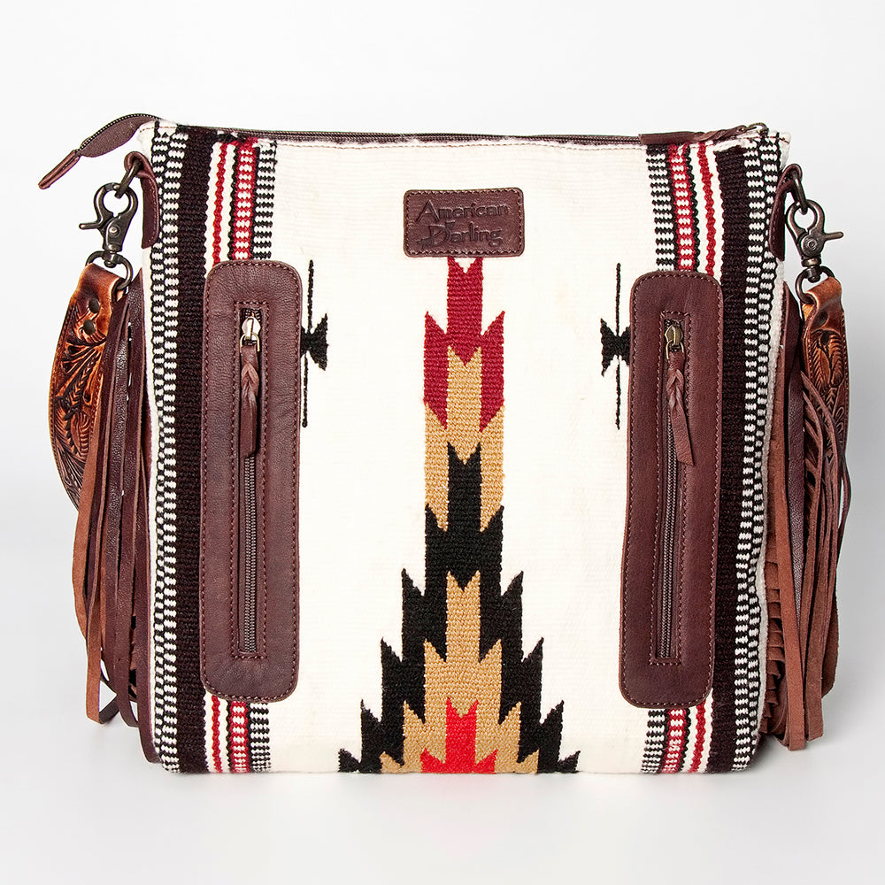 American Darling Signature Crossbody Hand Tooled Saddle Blanket Genuine Leather Western Women Bag Handbag Purse | for Cute