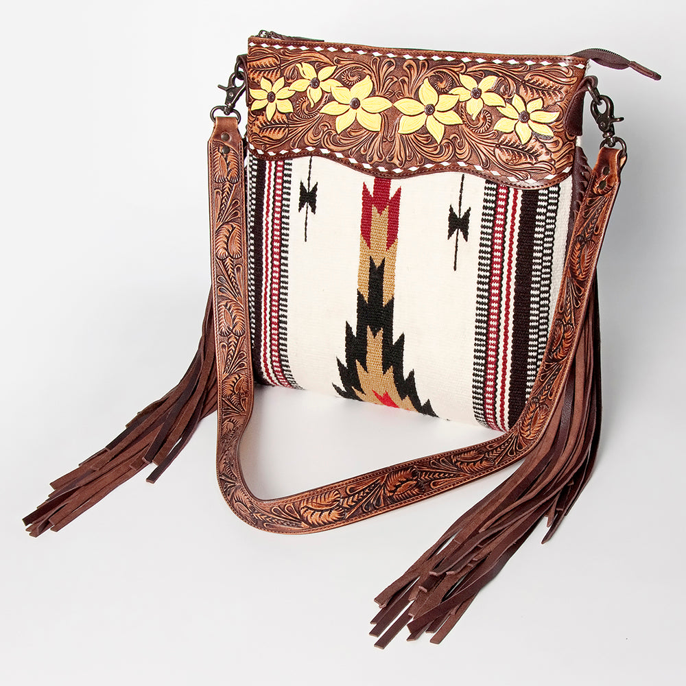 American Darling Signature Crossbody Hand Tooled Saddle Blanket Genuine Leather Western Women Bag Handbag Purse | for Cute
