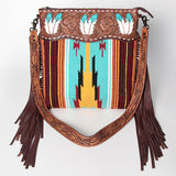 American Darling Signature Crossbody Hand Tooled Saddle Blanket Genuine Leather Western Women Bag Handbag Purse | for Cute