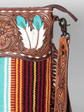 American Darling Signature Crossbody Hand Tooled Saddle Blanket Genuine Leather Western Women Bag Handbag Purse | for Cute