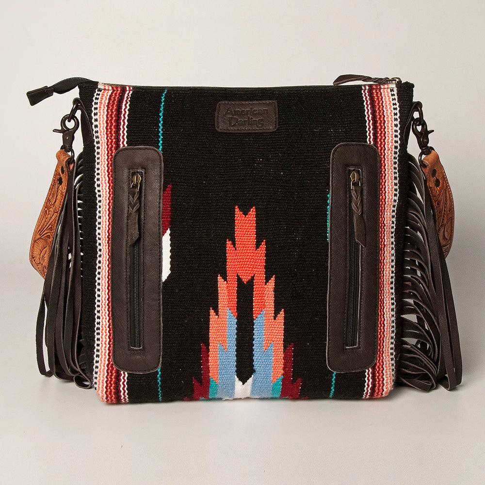 American Darling Signature Crossbody Hand Tooled Saddle Blanket Genuine Leather Western Women Bag Handbag Purse | for Cute