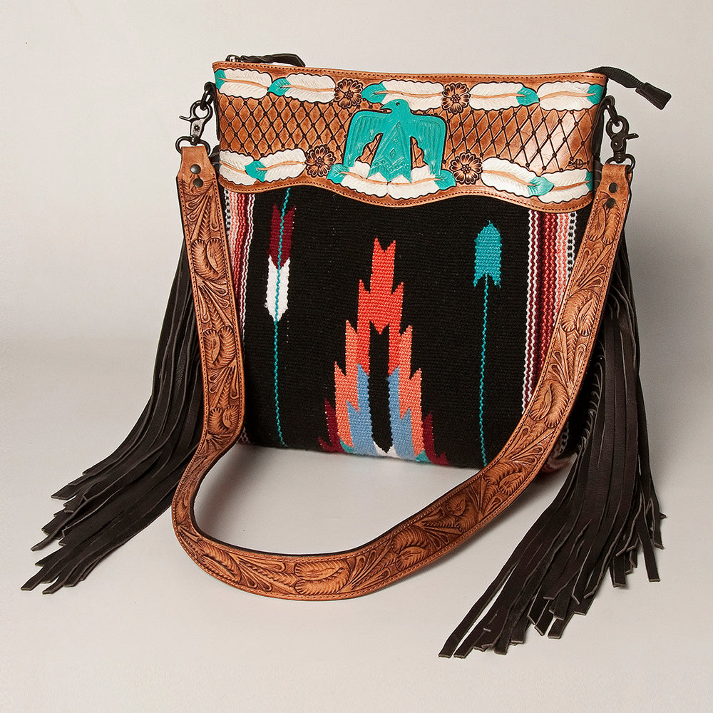 American Darling Signature Crossbody Hand Tooled Saddle Blanket Genuine Leather Western Women Bag Handbag Purse | for Cute