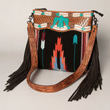 American Darling Signature Crossbody Hand Tooled Saddle Blanket Genuine Leather Western Women Bag Handbag Purse | for Cute