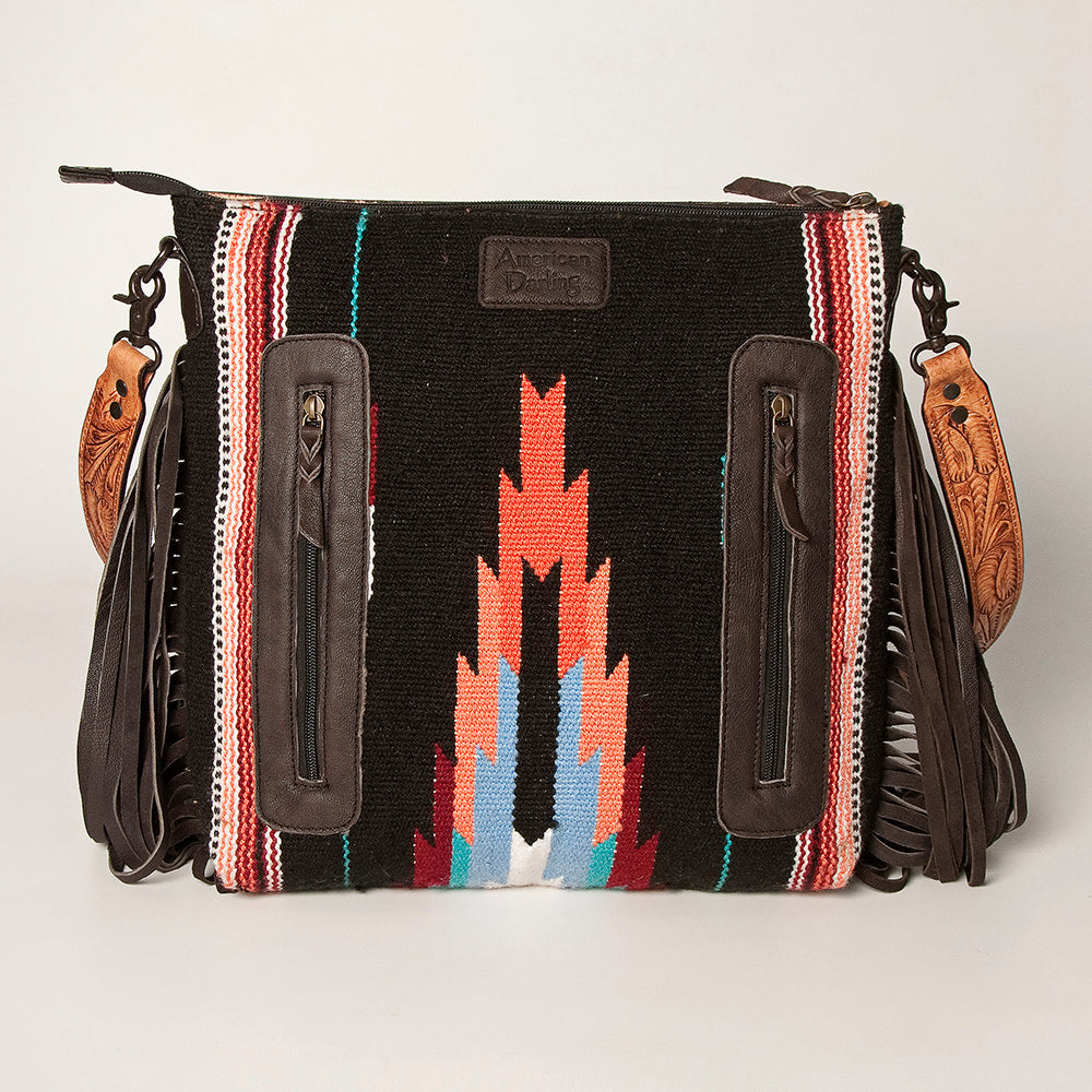 American Darling Signature Crossbody Hand Tooled Saddle Blanket Genuine Leather Western Women Bag Handbag Purse | for Cute