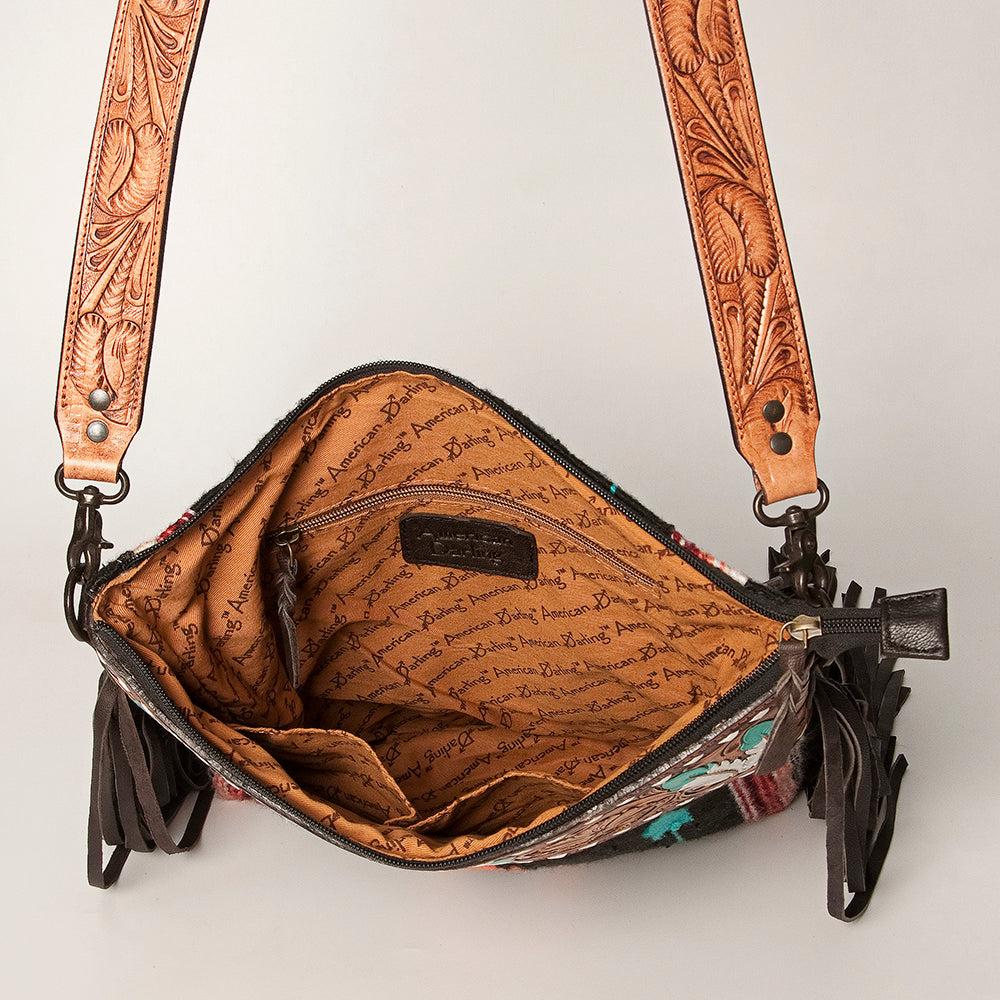 American Darling Signature Crossbody Hand Tooled Saddle Blanket Genuine Leather Western Women Bag Handbag Purse | for Cute