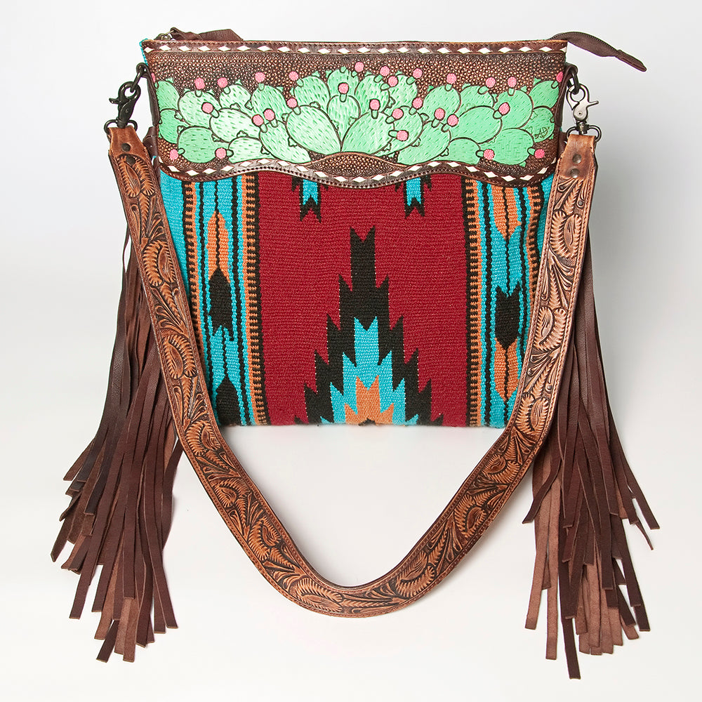 American Darling Signature Crossbody Hand Tooled Saddle Blanket Genuine Leather Western Women Bag Handbag Purse | for Cute