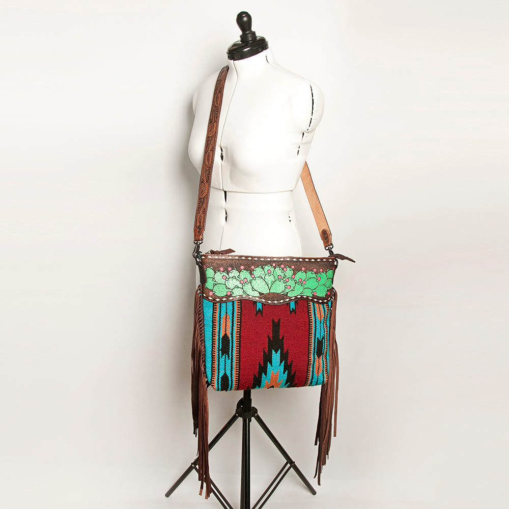 American Darling Signature Crossbody Hand Tooled Saddle Blanket Genuine Leather Western Women Bag Handbag Purse | for Cute