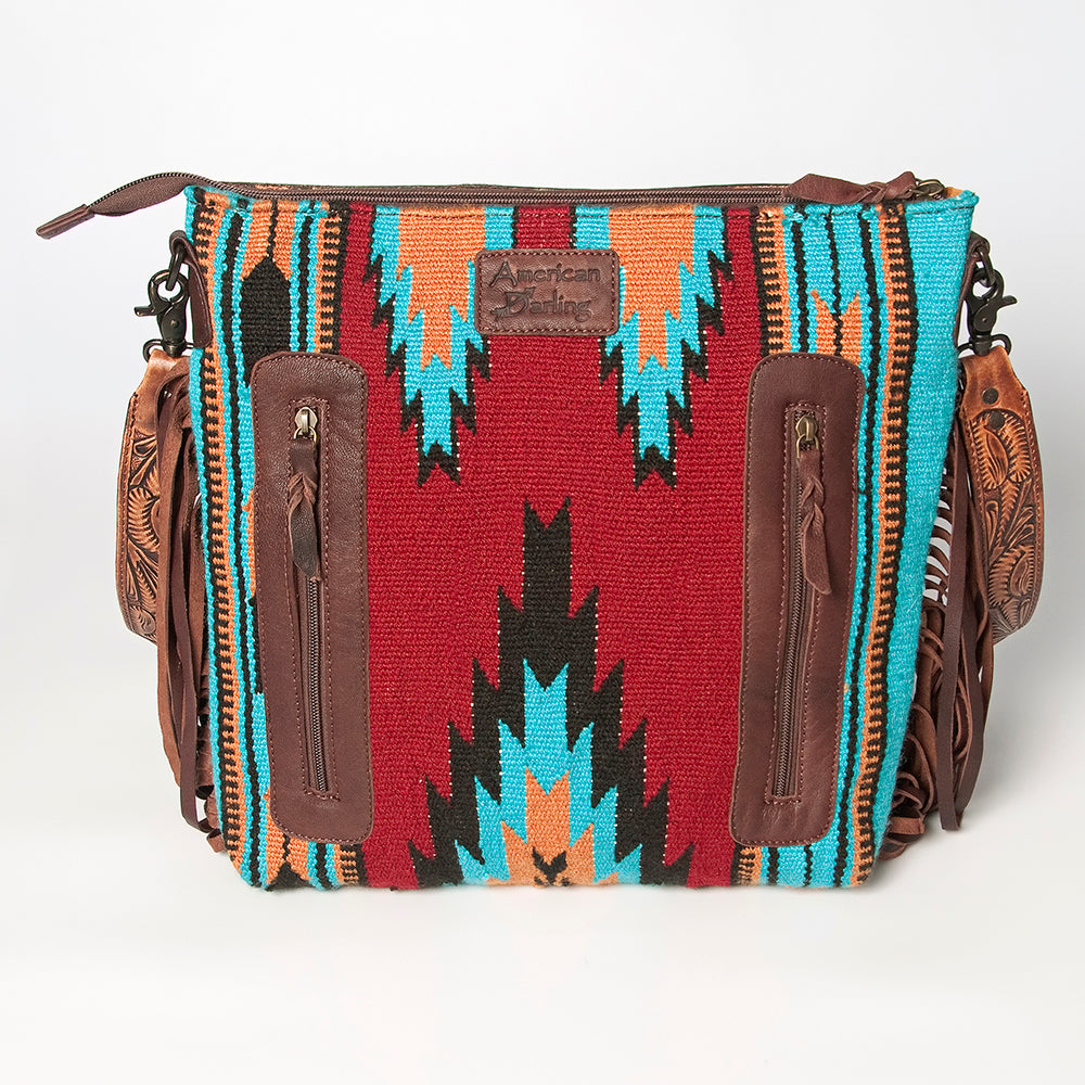 American Darling Signature Crossbody Hand Tooled Saddle Blanket Genuine Leather Western Women Bag Handbag Purse | for Cute