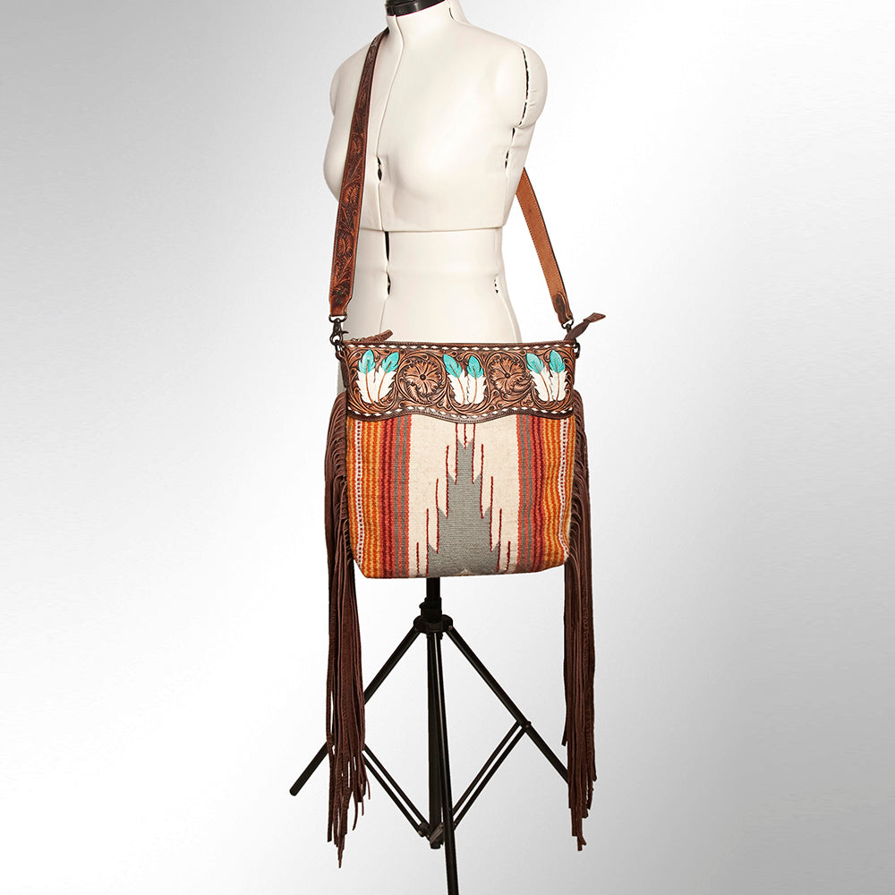 American Darling Signature Crossbody Hand Tooled Saddle Blanket Genuine Leather Western Women Bag Handbag Purse | for Cute