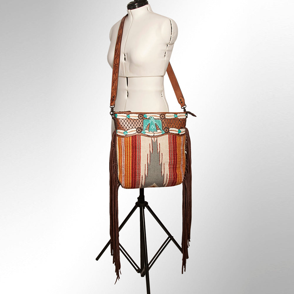 American Darling Signature Crossbody Hand Tooled Saddle Blanket Genuine Leather Western Women Bag Handbag Purse | for Cute