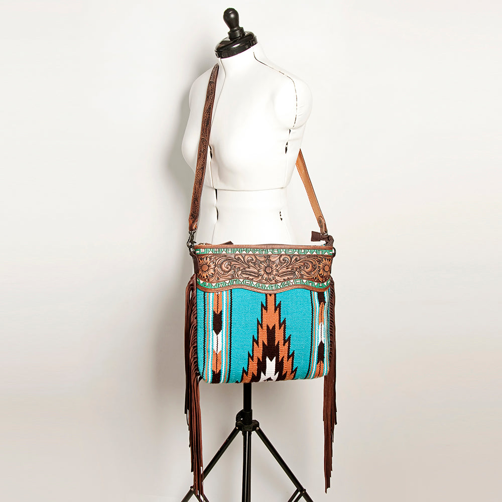 American Darling Signature Crossbody Hand Tooled Saddle Blanket Genuine Leather Western Women Bag Handbag Purse | for Cute