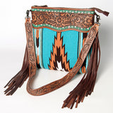 American Darling Signature Crossbody Hand Tooled Saddle Blanket Genuine Leather Western Women Bag Handbag Purse | for Cute