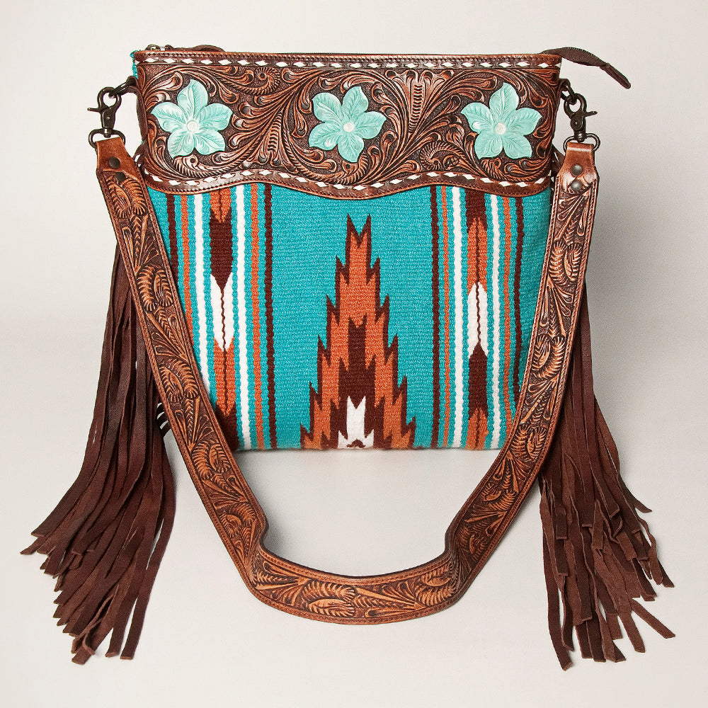 American Darling Signature Crossbody Hand Tooled Saddle Blanket Genuine Leather Western Women Bag Handbag Purse | for Cute