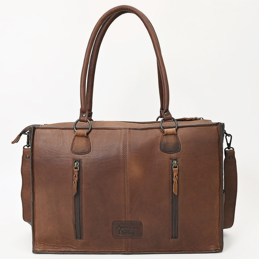 American Darling Tote Hand Tooled Hair on Genuine Leather Western Women Bag Handbag Purse | Travel Bags College Casual