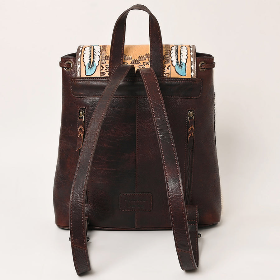 American Darling Backpack Hand Tooled Hair on Genuine Leather Western Women Bag | for Laptop School Purse Travel