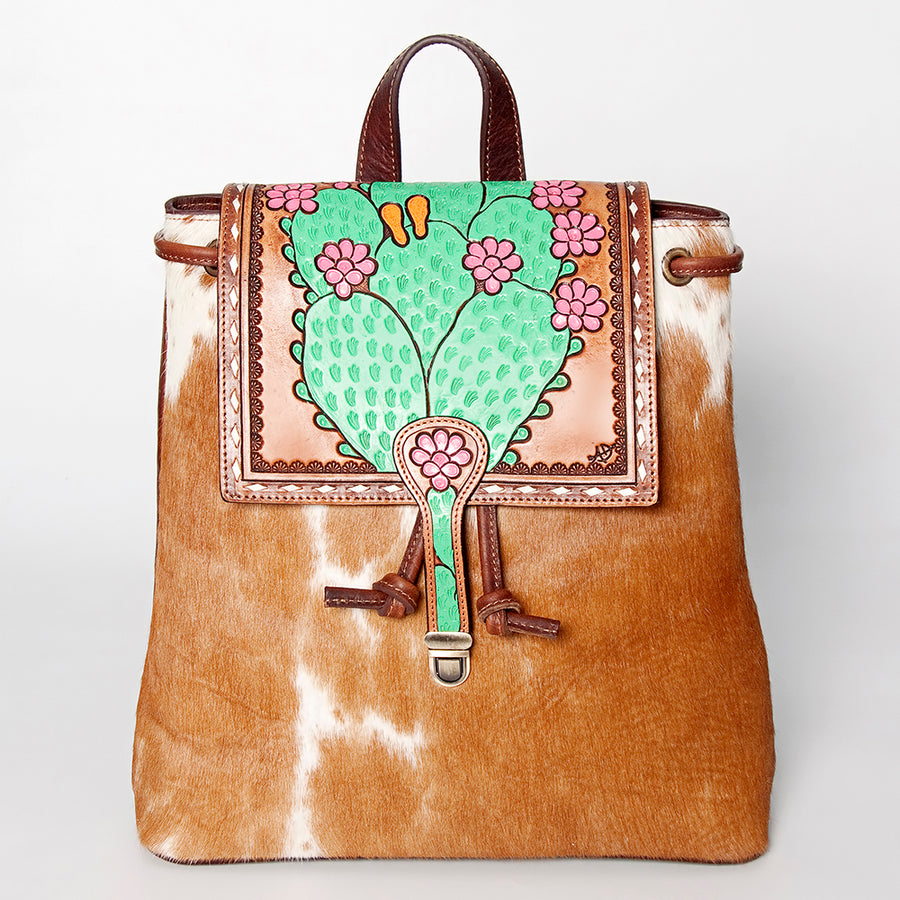 American Darling Backpack Hand Tooled Hair on Genuine Leather Western Women Bag | for Laptop School Purse Travel