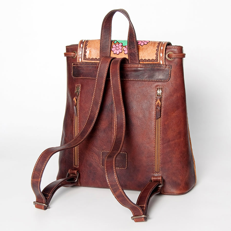 American Darling Backpack Hand Tooled Hair on Genuine Leather Western Women Bag | for Laptop School Purse Travel