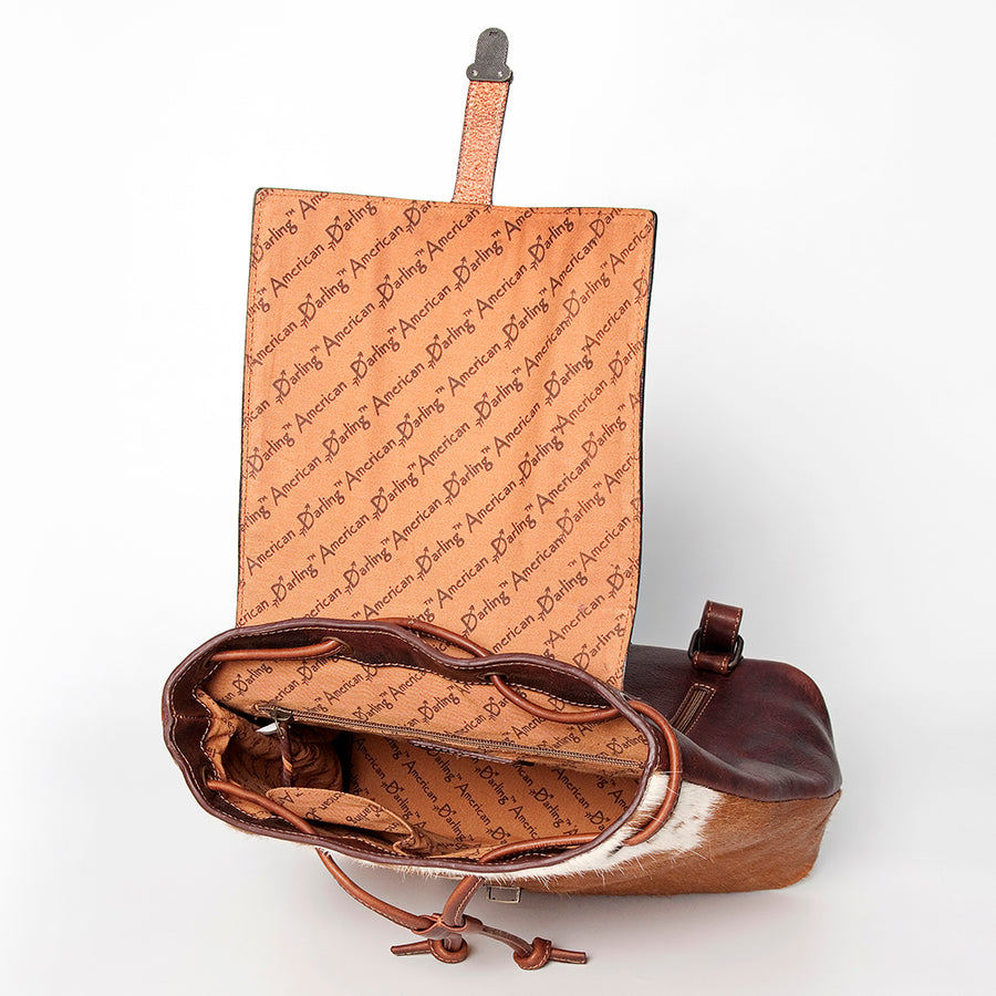 American Darling Backpack Hand Tooled Hair on Genuine Leather Western Women Bag | for Laptop School Purse Travel