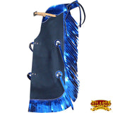 Hilason Western Leather Kids Junior Youth Pro Rodeo Bull Riding Chaps