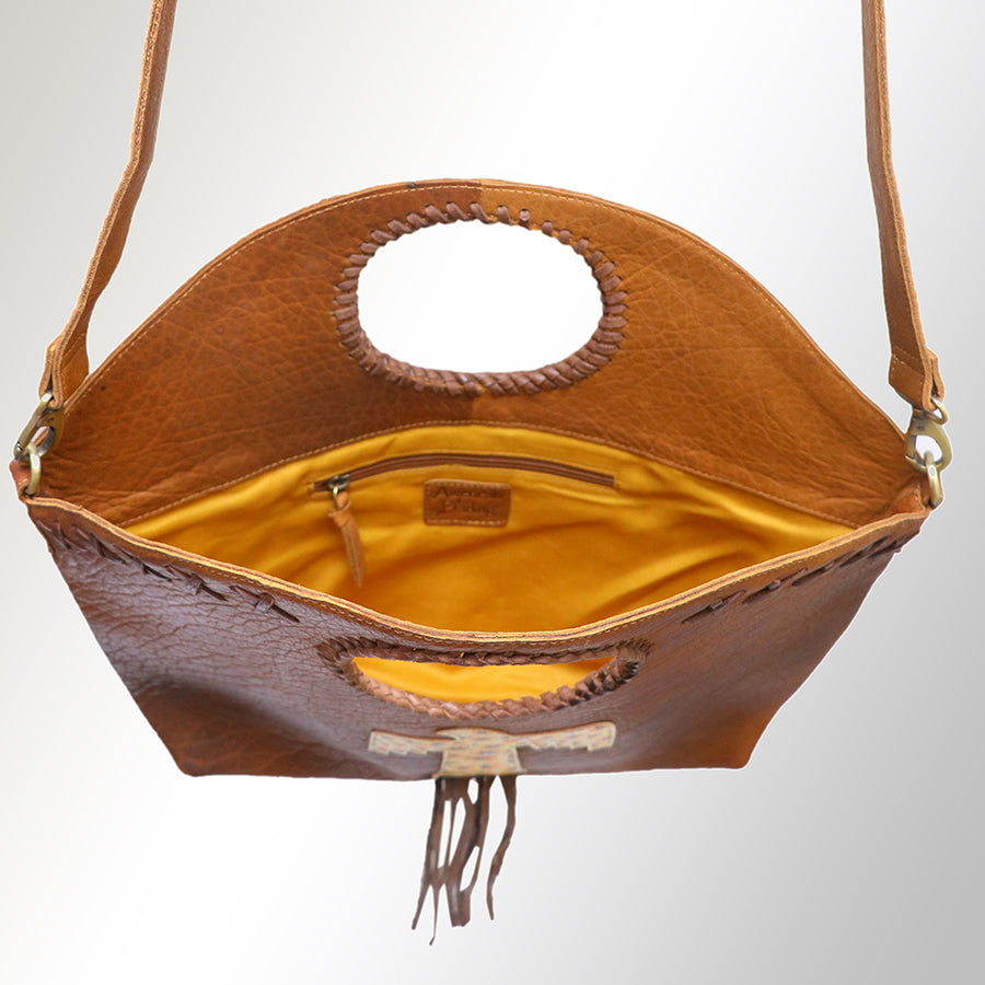 American Darling Bucket Bag Western Hand Painted Genuine Leather Handcrafted Purse with Fringes and YKK Zipper