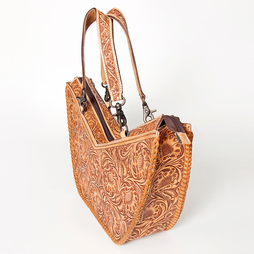 American Darling Tote Hand Tooled Genuine Leather Western Women Bag Handbag Purse | White Travel Bags College Casual