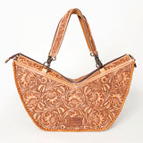 American Darling Tote Hand Tooled Genuine Leather Western Women Bag Handbag Purse | White Travel Bags College Casual