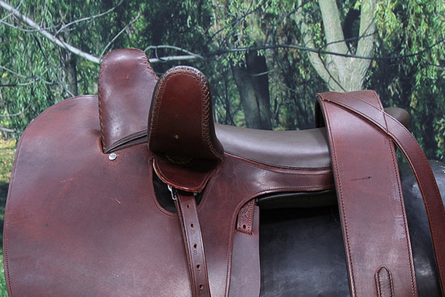 HILASON Western Horse Genuine Leather One Side Saddle Dark Brown