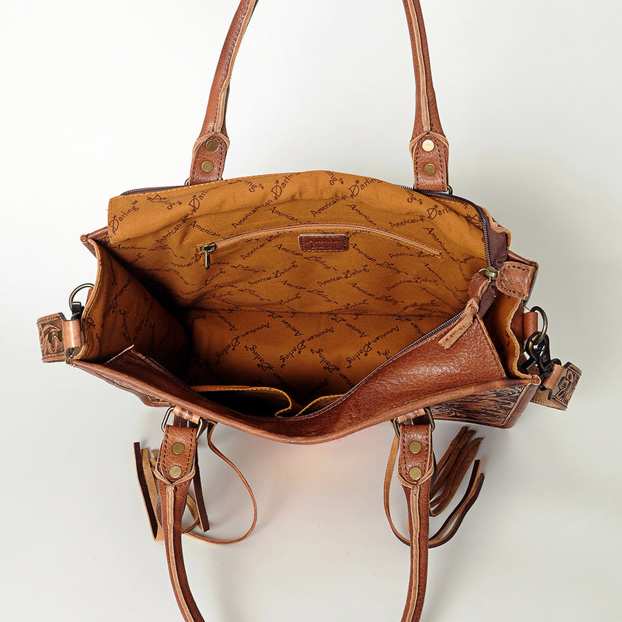 American Darling Briefcase Hand Tooled Hair On Genuine Leather Western Women Bag Handbag | for Cute Laptop