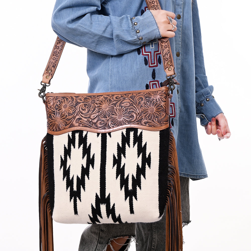 American Darling Signature Crossbody Hand Tooled Saddle Blanket Genuine Leather Western Women Bag Handbag Purse | for Cute