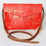 American Darling ADBGS178Q Envelope Hair On Genuine Leather Women Bag Western Handbag Purse