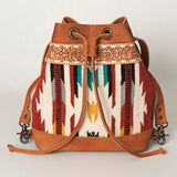 American Darling Cross Body Hand Tooled Saddle Blanket Hair On Genuine Leather Western Women Bag Handbag Purse Crossbody Cute