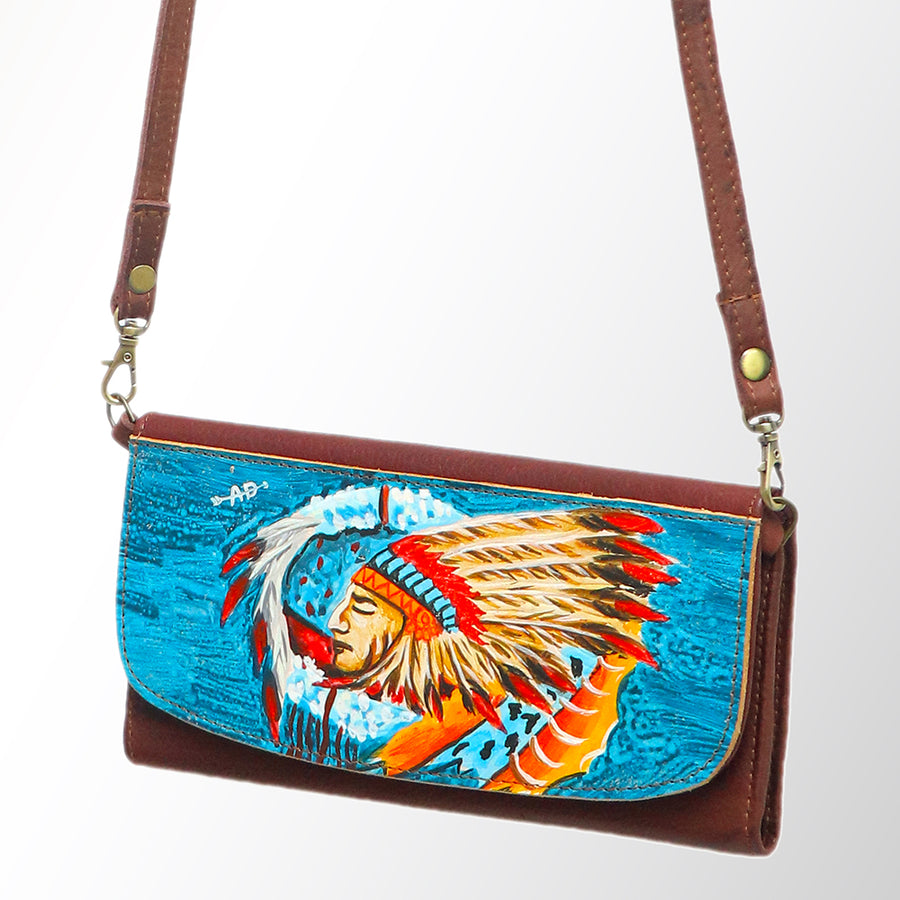 American Darling Wallet Full Grain Genuine Leather Western Women Bag | Handbag Purse Wristlet Travel Clutch - Uhorse
