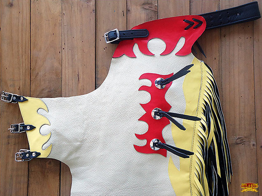 HILASON Western Horse Bull Riding Genuine Leather Rodeo Chaps | for Men and Women Unisex