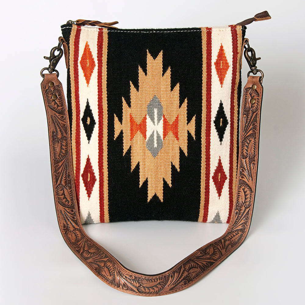 American Darling Cross Body Hand Tooled Saddle Blanket Hair On Genuine Leather Western Women Bag Handbag Purse Crossbody Cute