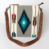 American Darling Cross Body Hand Tooled Saddle Blanket Hair On Genuine Leather Western Women Bag Handbag Purse Crossbody Cute
