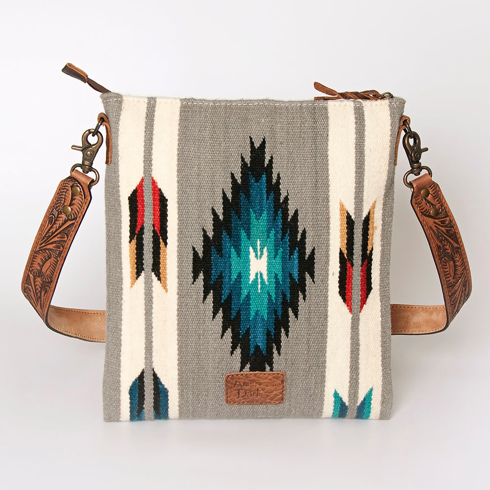 American Darling Cross Body Hand Tooled Saddle Blanket Hair On Genuine Leather Western Women Bag Handbag Purse Crossbody Cute
