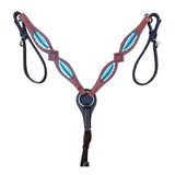 HILASON Leaf Hand Tooled Western Horse Breast Collar Brown